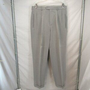Andrew Fezza Men's Soft Gray Dress Pant Pleated Front Slash Pockets Size 34/30